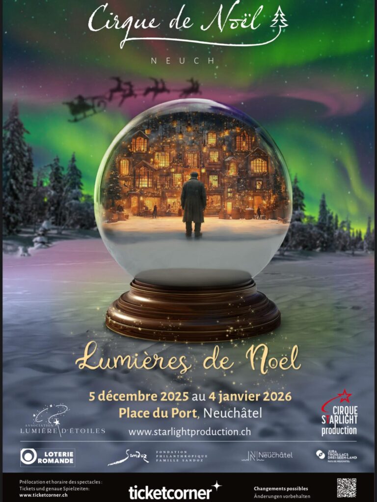flyer Noel 2025 neuchatel cirqur de noel starlight